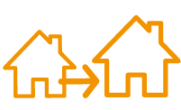 pictogramme de deux maisons