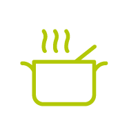 pictogramme d'une casserole sur le feux 