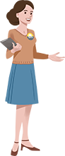 Personnage femme Personnage femme avec tablette numérique