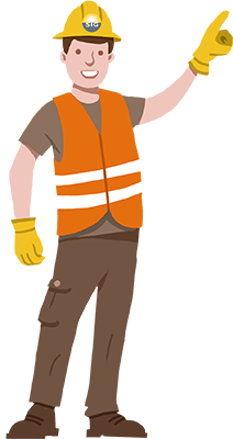 Homme de chantier debout Homme de chantier debout