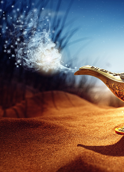 Lampe d'Alladin avec fumée Lampe d'Alladin avec fumée