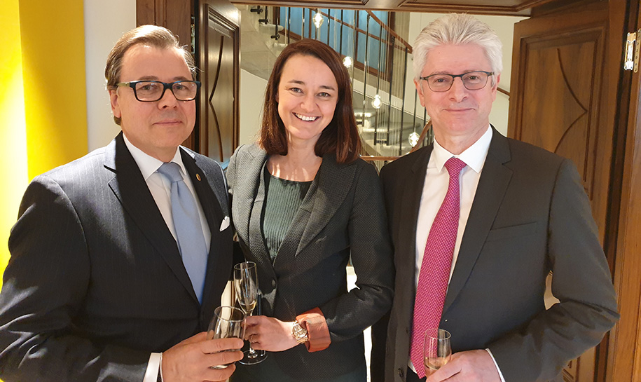 M. Rubod, Directeur général de l’Hotel Métropole, Sophie Dubuis, Directrice Bucherer Genève, Christian Brunier, Directeur général de SIG.