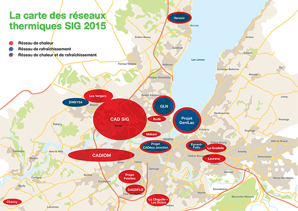 Carte des réseaux thermiques sur le canton